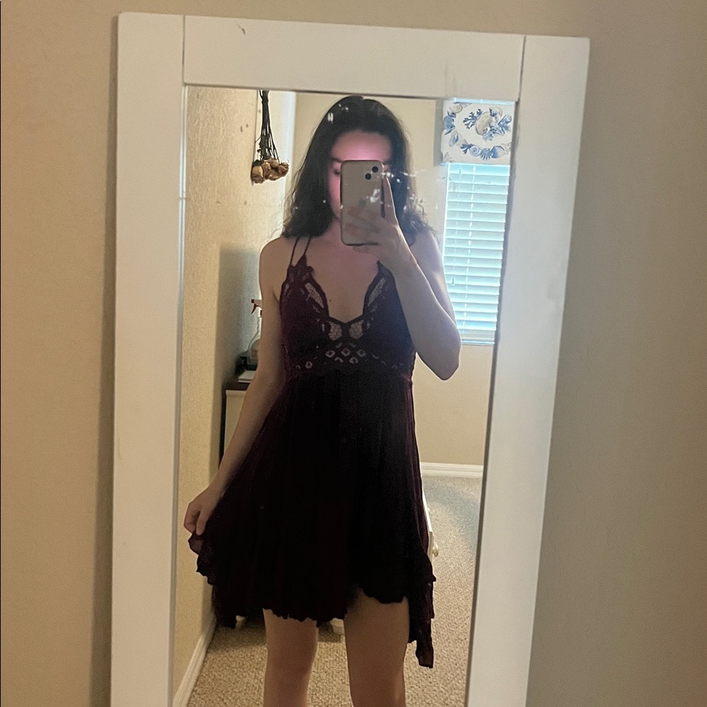 Free People Elegant Burgundy Lace Dress or nightgown